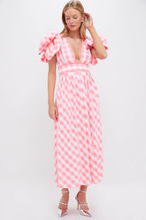 Pink Curazao Vichy Dress